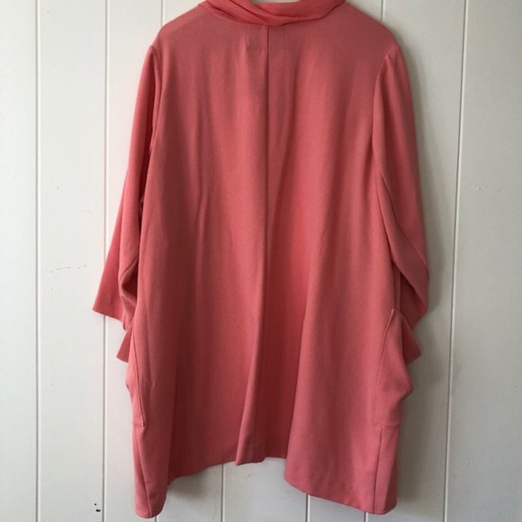 Melissa McCarthy Seven7 Orange Open Front Lightweight Spring Jacket w/Pockets - Picture 2 of 10